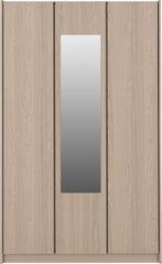 Paris 3 Door Mirrored Wardrobe - Smoked Ash Effect