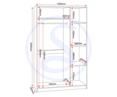 Paris 3 Door Mirrored Wardrobe - Smoked Ash Effect