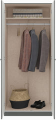 Denver 2 Door Wardrobe - Grey Gloss