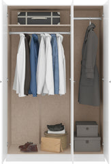 Denver 3 Door Wardrobe - White Gloss
