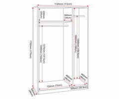 Denver 3 Door Wardrobe - Grey Gloss