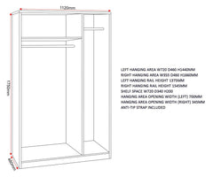 Denver 3 Door Wardrobe - Grey Gloss