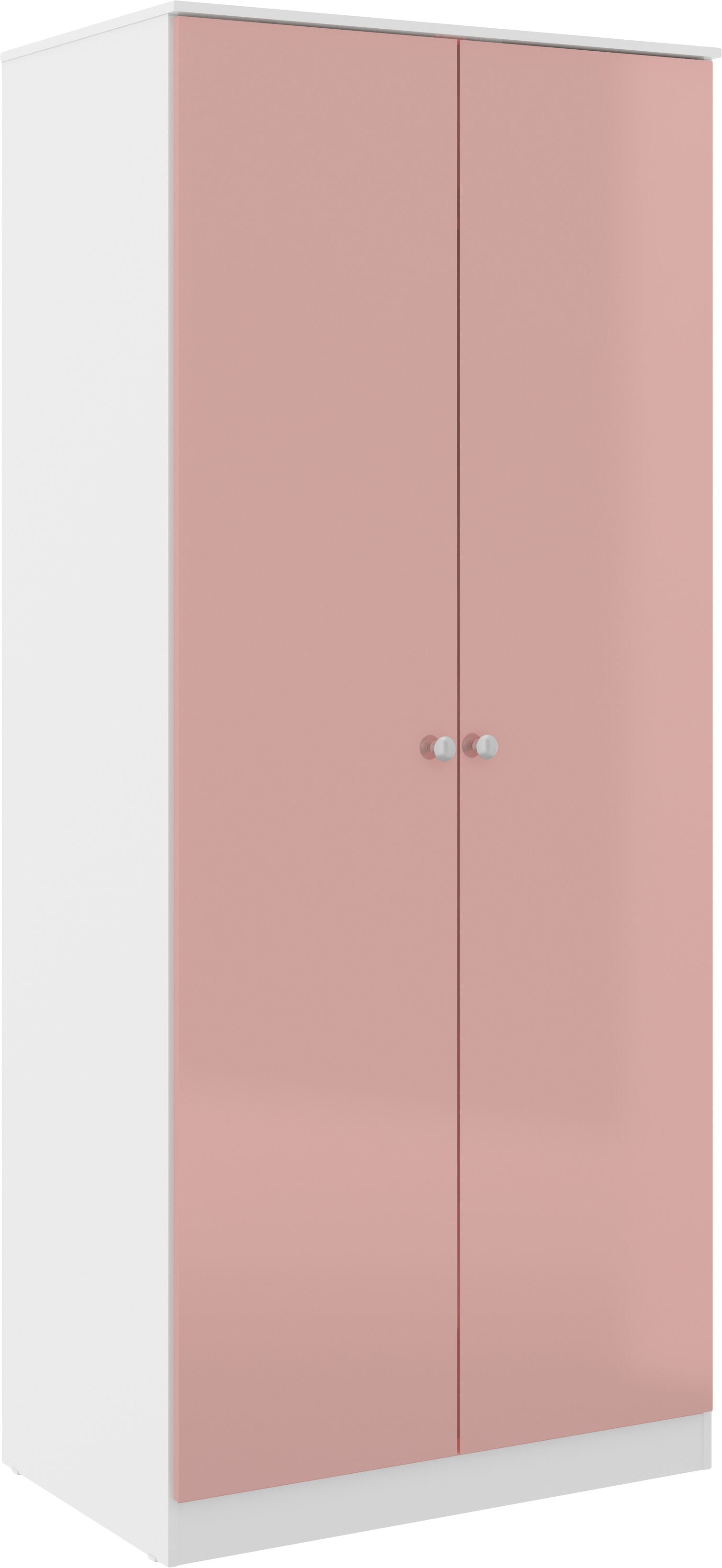 Denver 2 Door Wardrobe - White/Pink Gloss