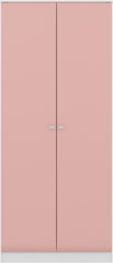 Denver 2 Door Wardrobe - White/Pink Gloss