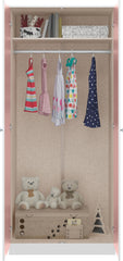 Denver 2 Door Wardrobe - White/Pink Gloss