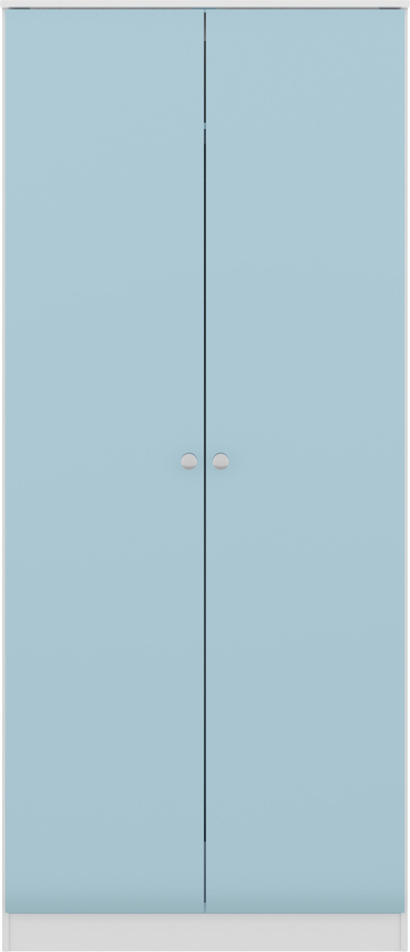 Denver 2 Door Wardrobe - White/Blue Gloss