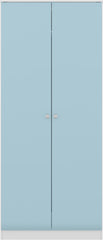 Denver 2 Door Wardrobe - White/Blue Gloss