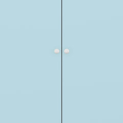 Denver 2 Door Wardrobe - White/Blue Gloss