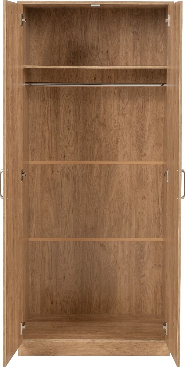 Dakota 2 Door Wardrobe - Oak Effect