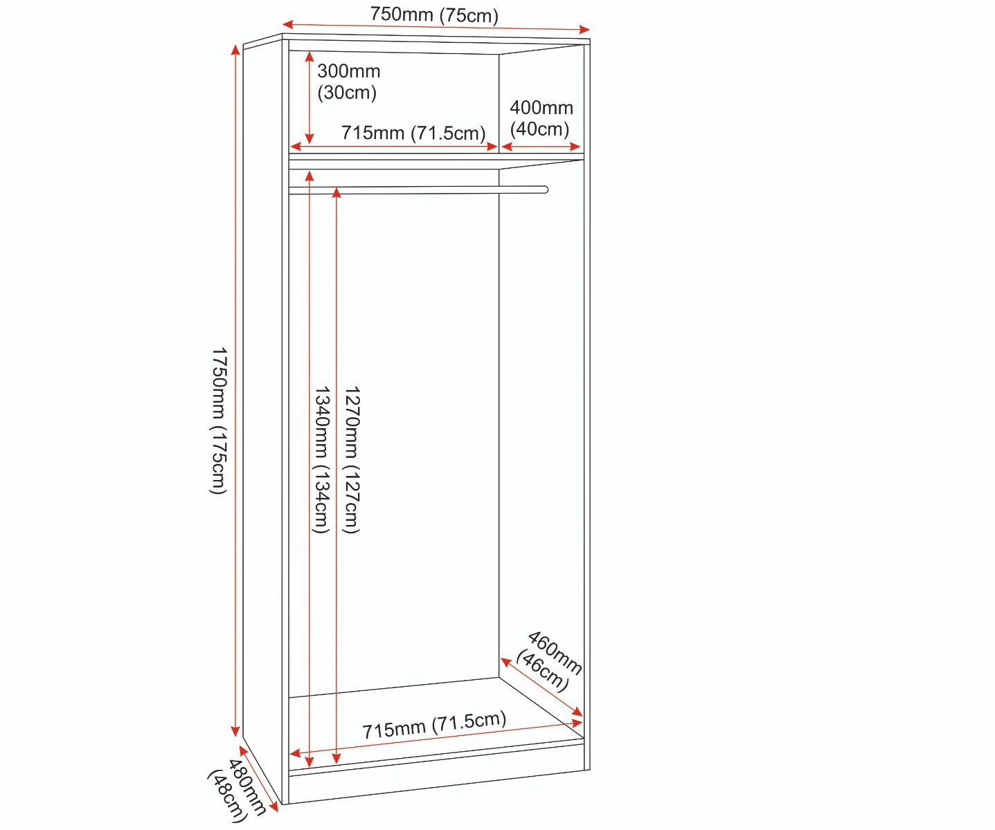 Dakota 2 Door Wardrobe - Light Grey