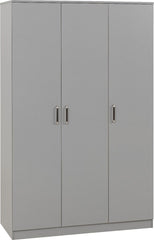 Dakota 3 Door Wardrobe - Light Grey