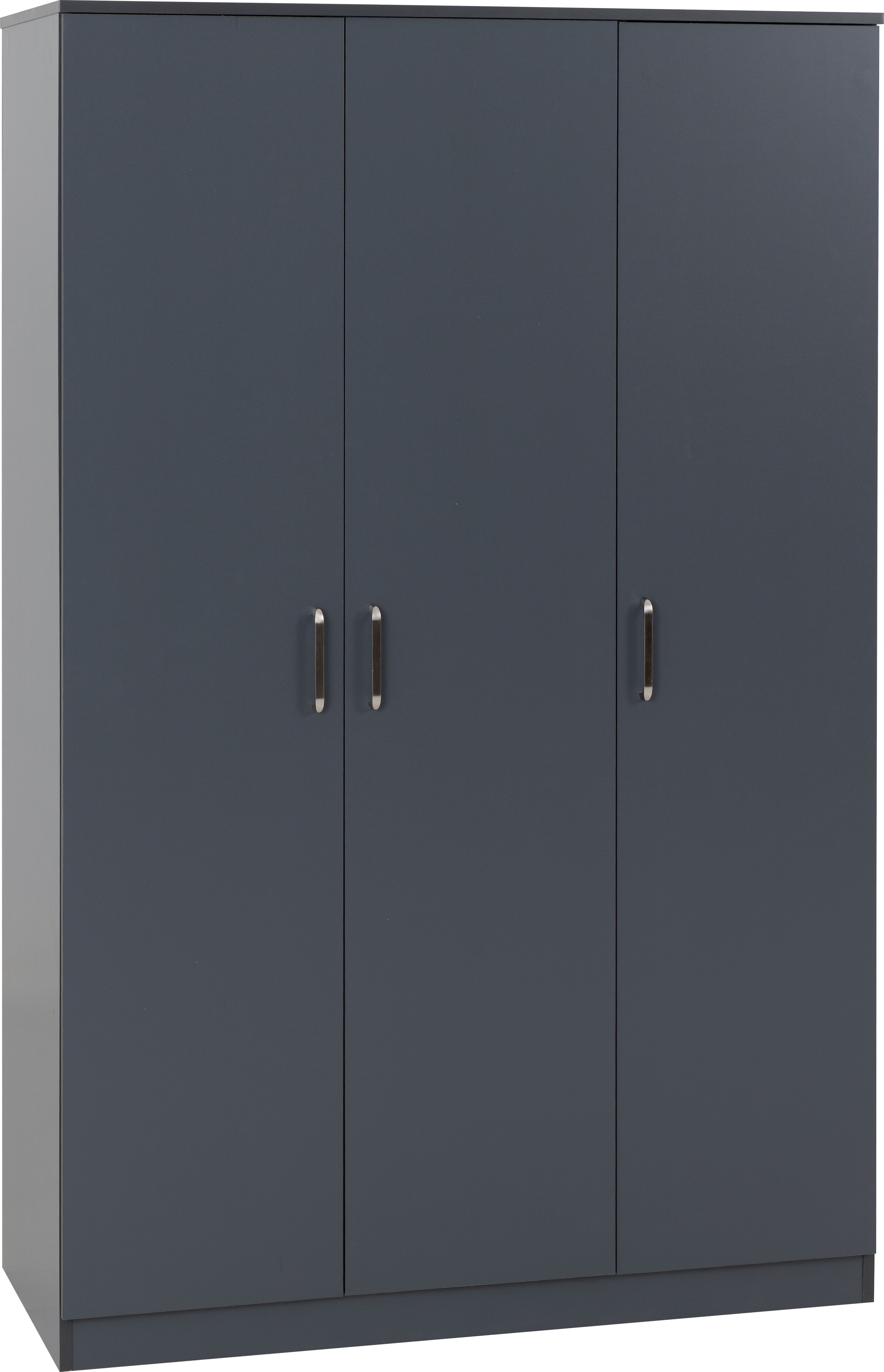 Dakota 3 Door Wardrobe - Dark Grey