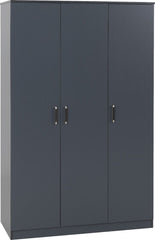 Dakota 3 Door Wardrobe - Dark Grey