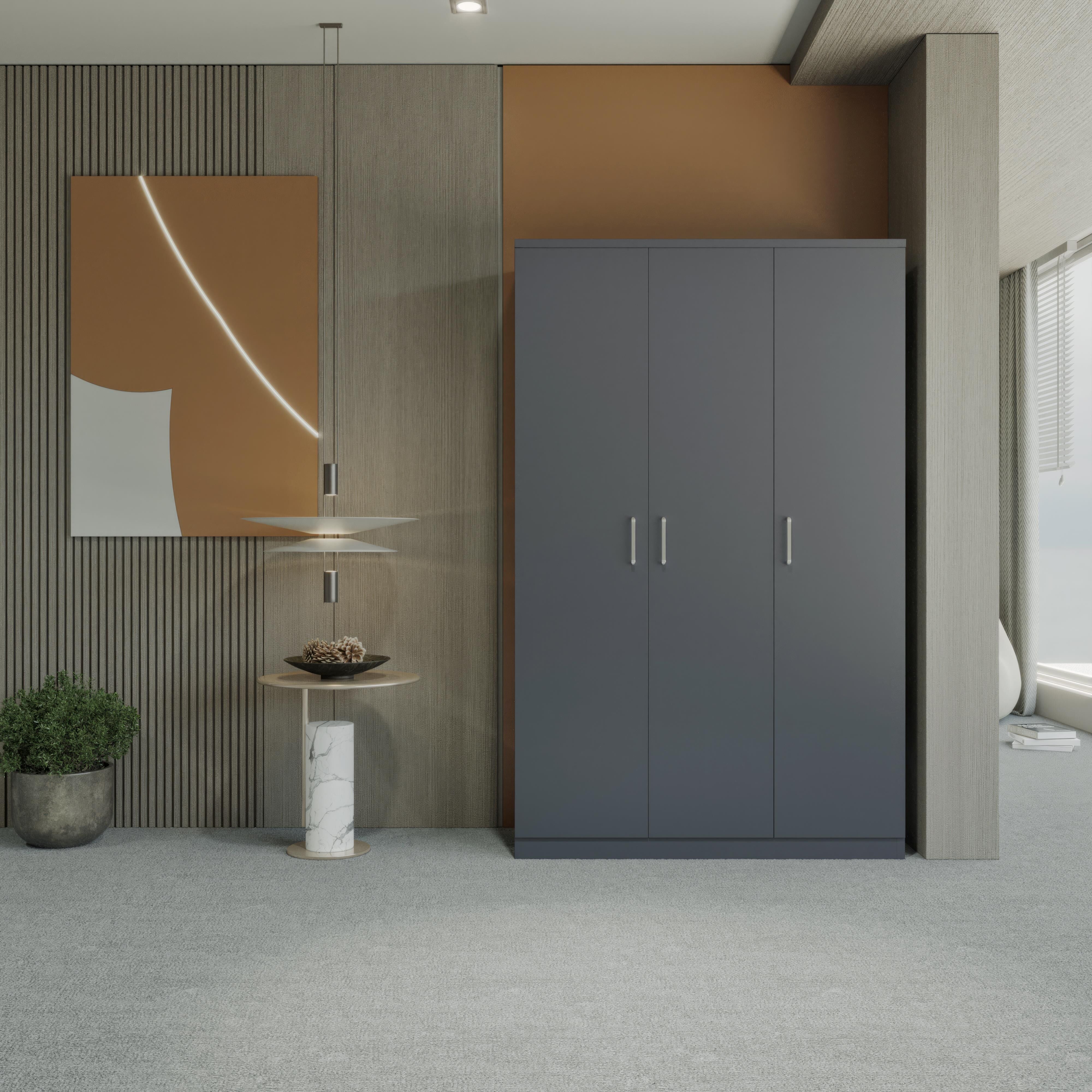 Dakota 3 Door Wardrobe - Dark Grey