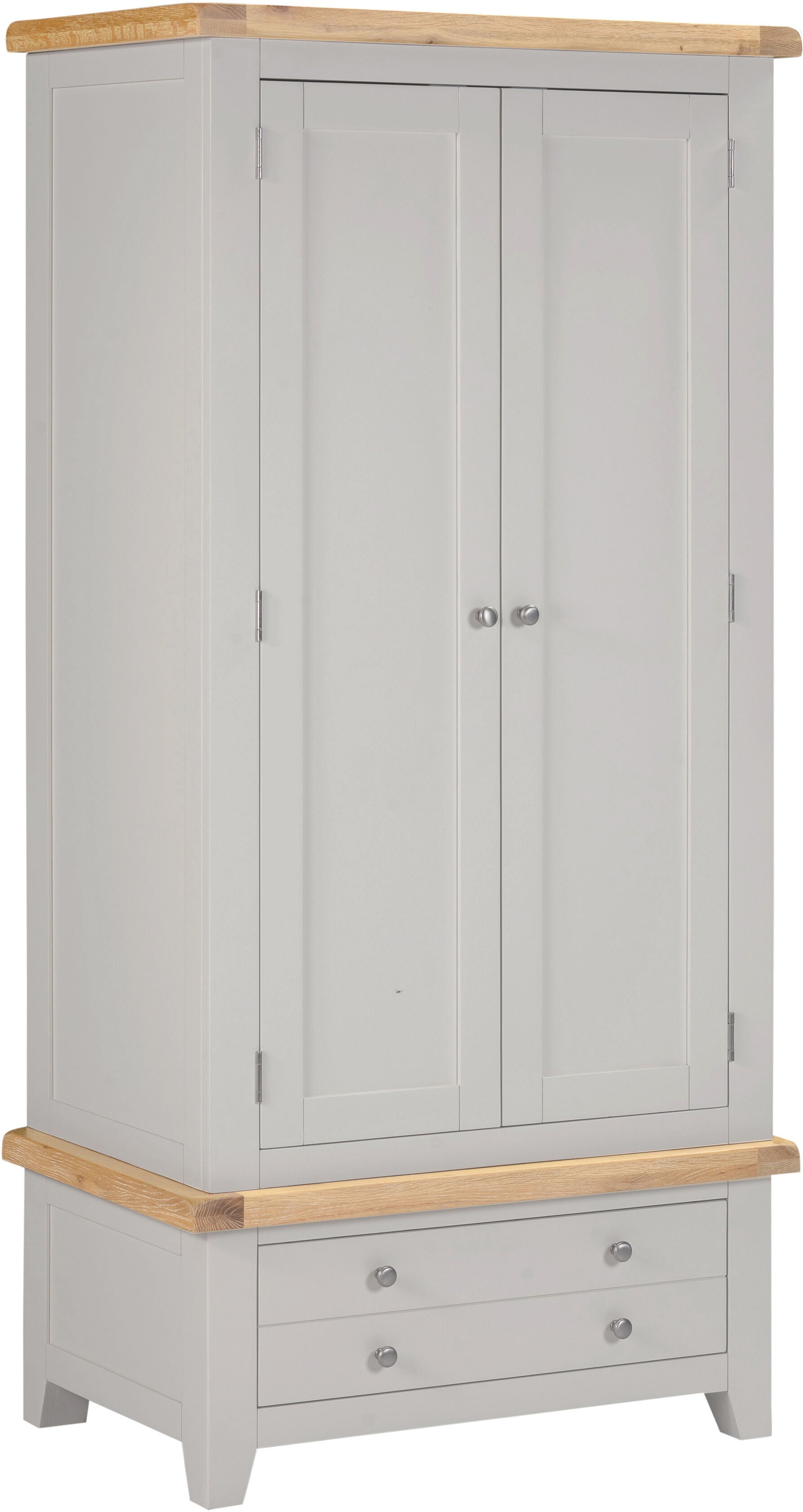 Windsor 2 Door 1 Drawer Wardrobe - Pebble Grey/Oak