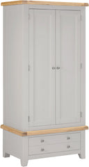 Windsor 2 Door 1 Drawer Wardrobe - Pebble Grey/Oak