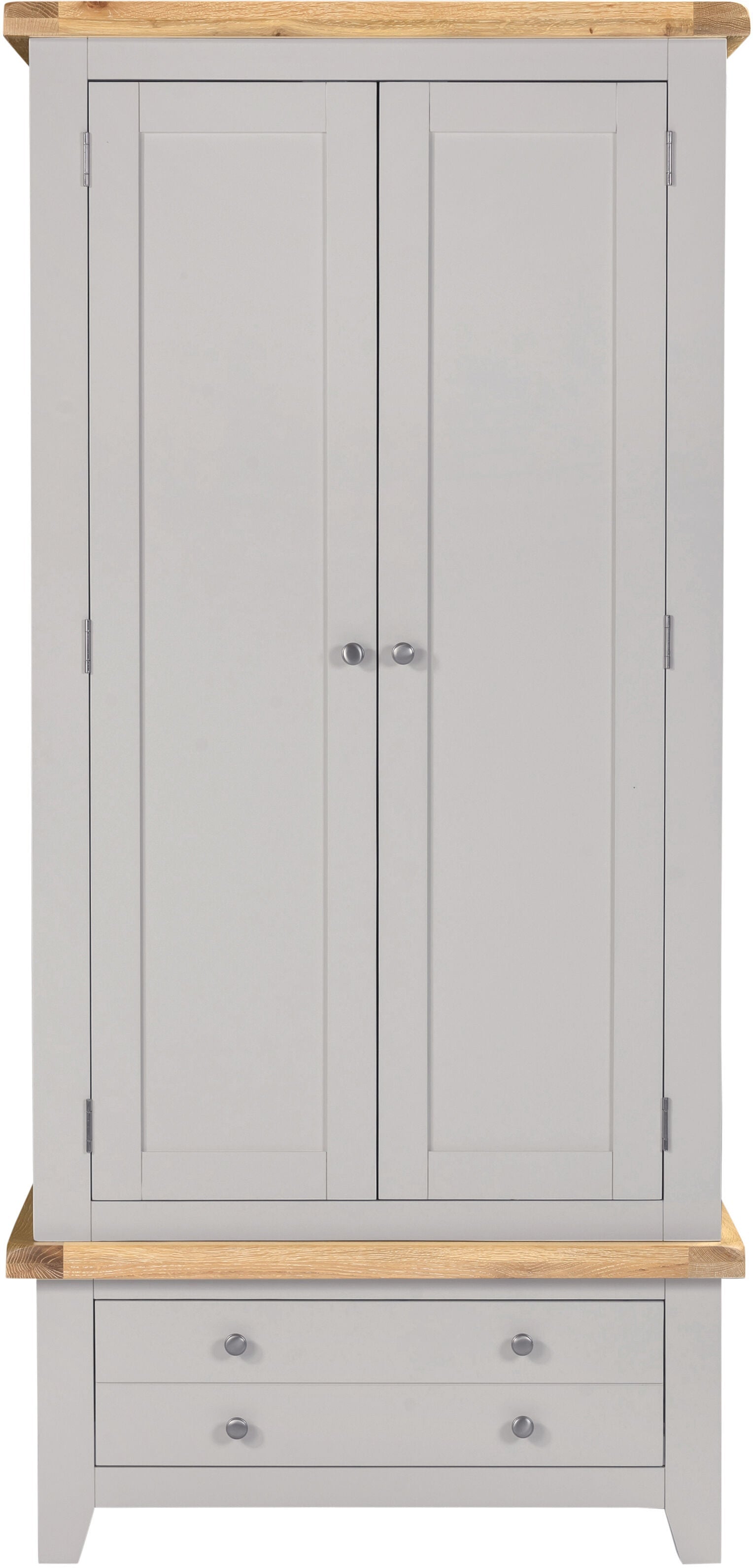 Windsor 2 Door 1 Drawer Wardrobe - Pebble Grey/Oak