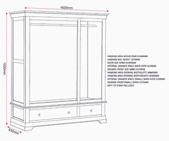 Bordeaux 3 Door Wardrobe - Ivory