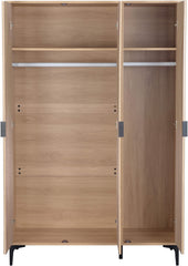 Miami 3 Door Wardrobe - Oak Effect/Black