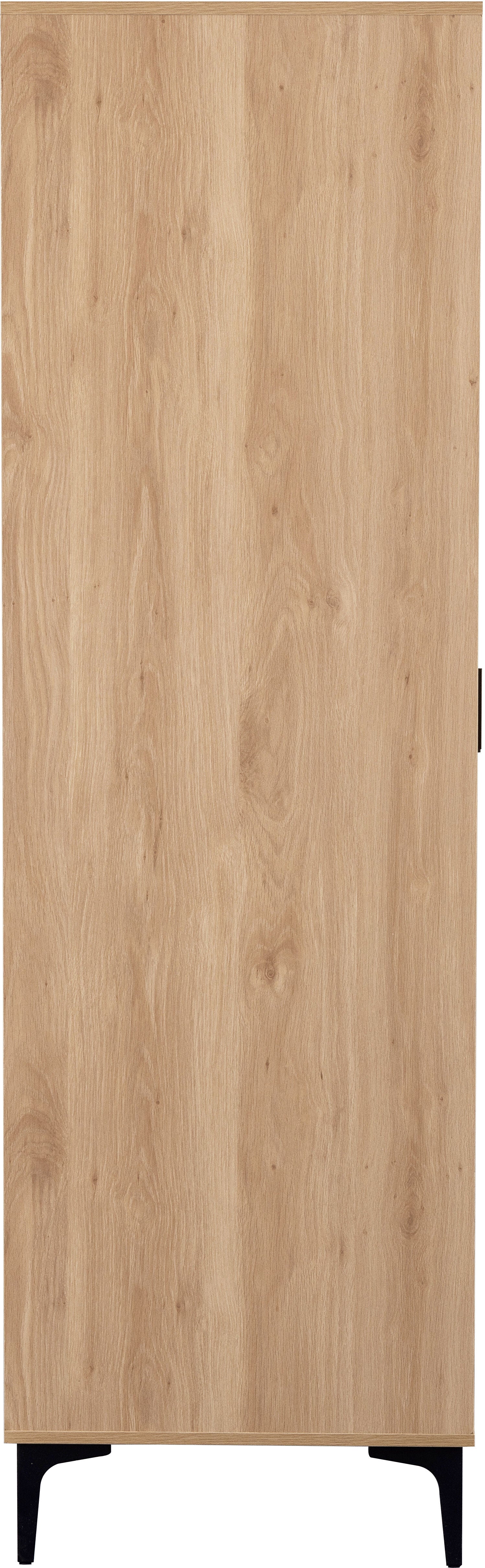 Miami 3 Door Wardrobe - Oak Effect/Black