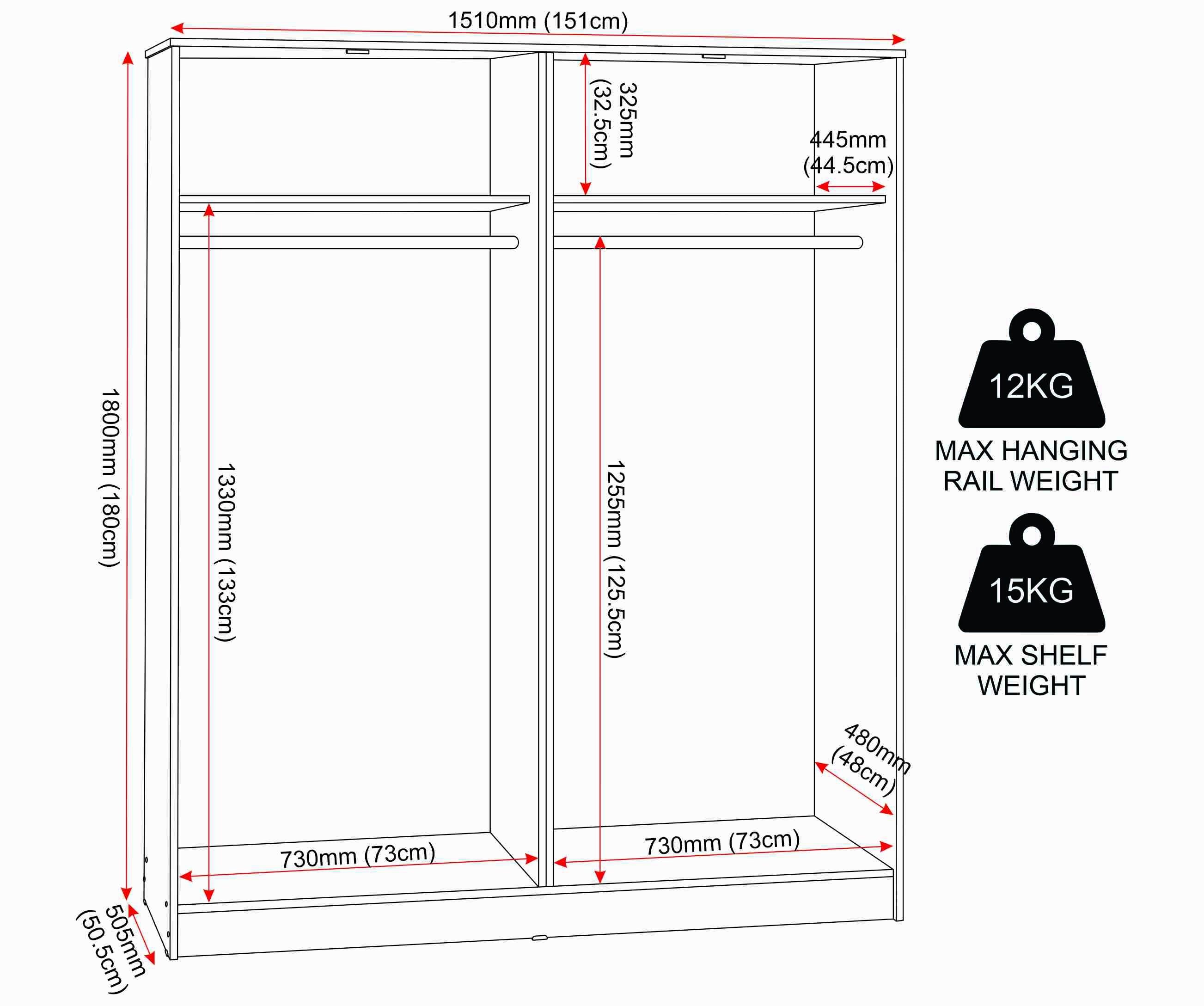 Malvern 4 Door Wardrobe - Black
