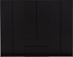 Malvern 6 Door 2 Drawer Wardrobe - Black