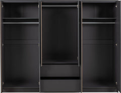 Malvern 6 Door 2 Drawer Wardrobe - Grey