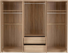 Malvern 6 Door 2 Drawer Wardrobe - Sonoma Oak Effect