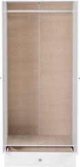 Denver 2 Door 1 Drawer Mirrored Wardrobe - White Gloss