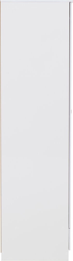 Denver 2 Door 1 Drawer Mirrored Wardrobe - White Gloss
