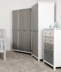 VERMONT 4 DRAWER CHEST - WHITE/GREY