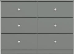 Denver 6 Drawer Chest - Grey Gloss