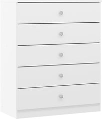 Denver 5 Drawer Chest - White Gloss