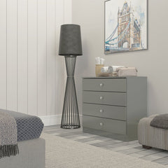 Denver 4 Drawer Chest - Grey Gloss