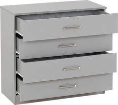 Dakota 4 Drawer Chest - Light Grey