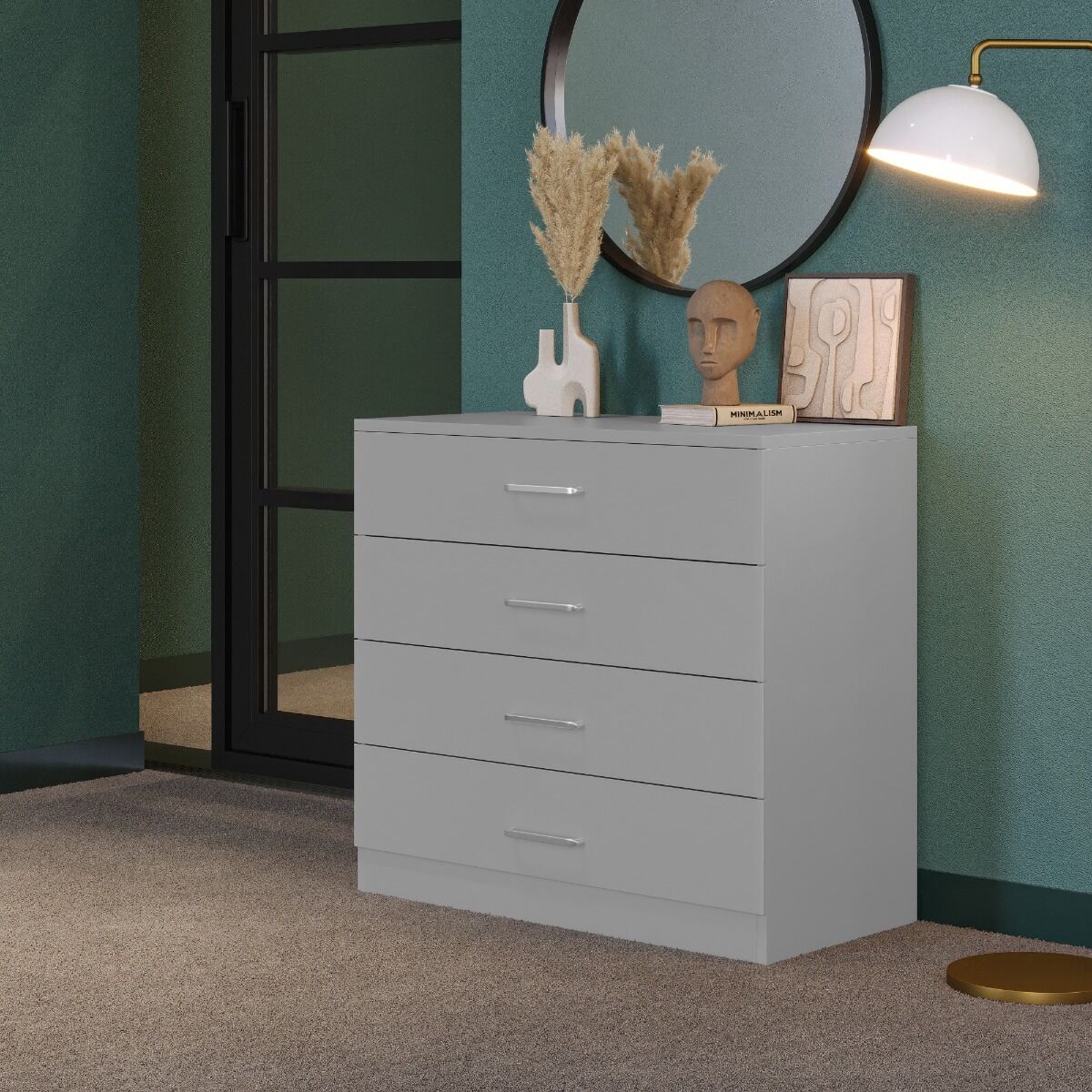Dakota 4 Drawer Chest - Light Grey