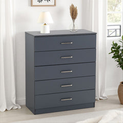 Dakota 5 Drawer Chest - Dark Grey