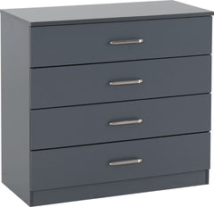 Dakota 4 Drawer Chest - Dark Grey