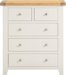 Windsor 3+2 Drawer Chest - Ivory/Oak