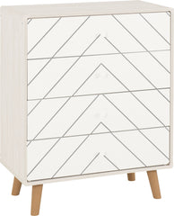 Dixie 4 Drawer Chest - Dusty Grey/White