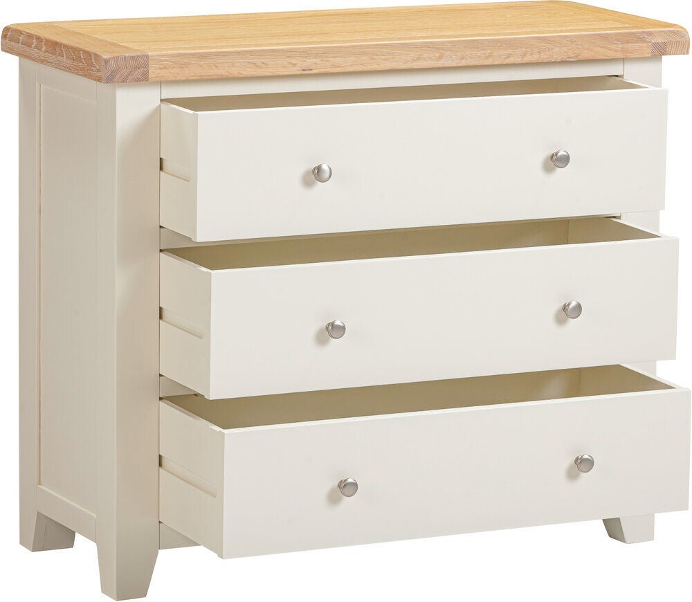 Windsor 3 Drawer Chest - Ivory/Oak