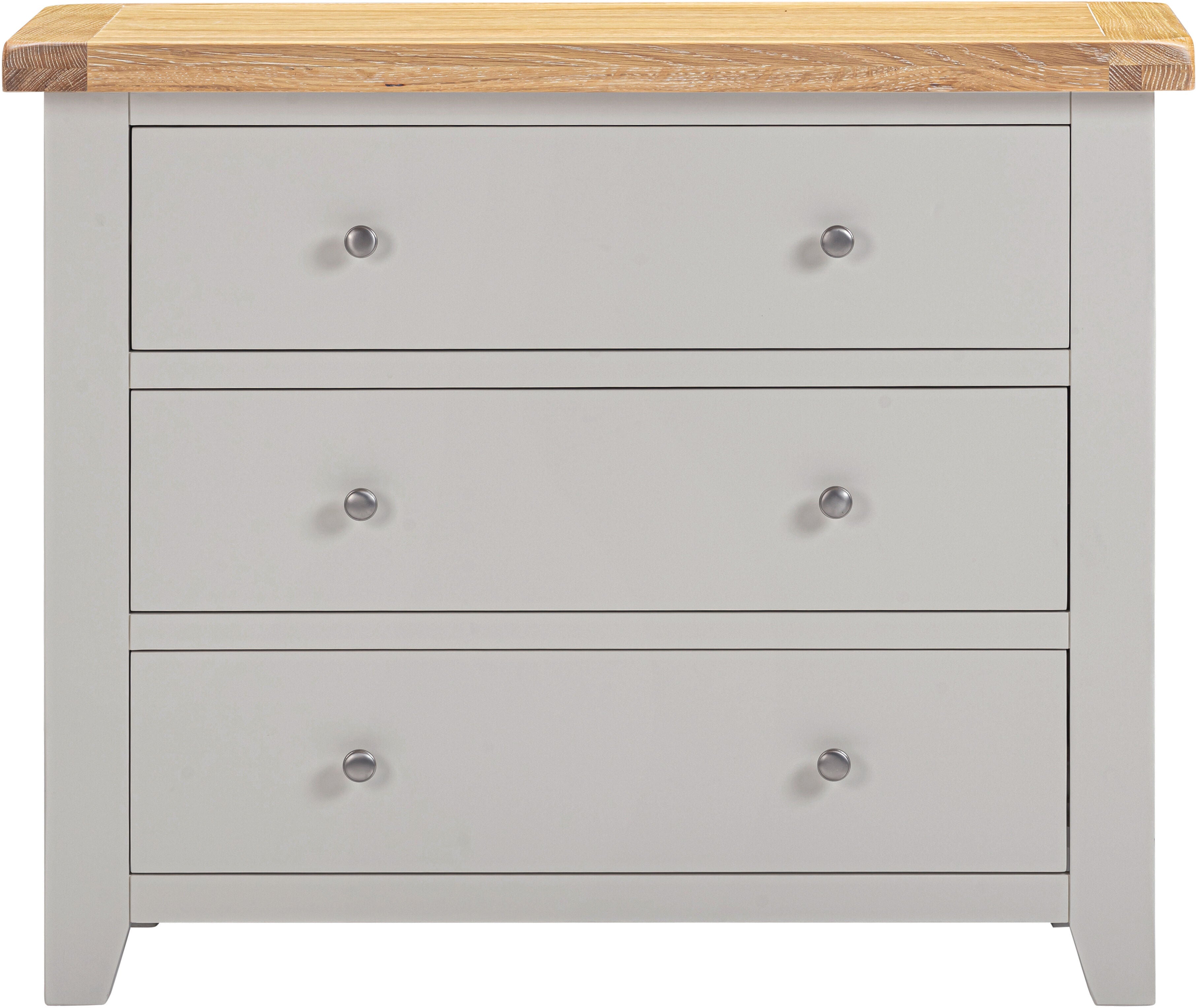 Windsor 3 Drawer Chest - Pebble Grey/Oak