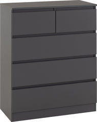 Malvern 3+2 Drawer Chest - Grey