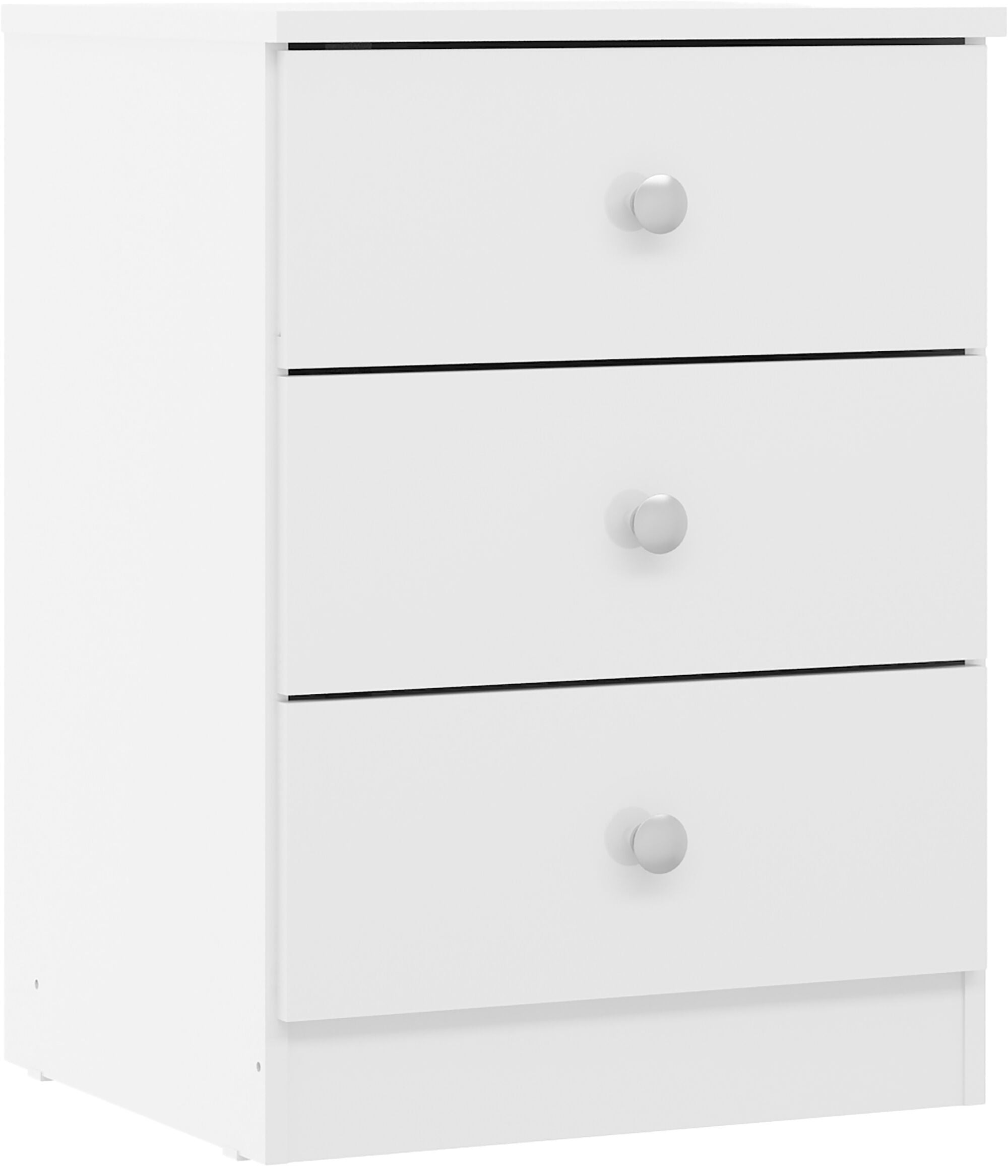 Denver 3 Drawer Bedside - White Gloss