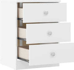 Denver 3 Drawer Bedside - White Gloss