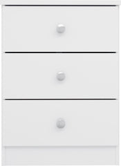 Denver 3 Drawer Bedside - White Gloss