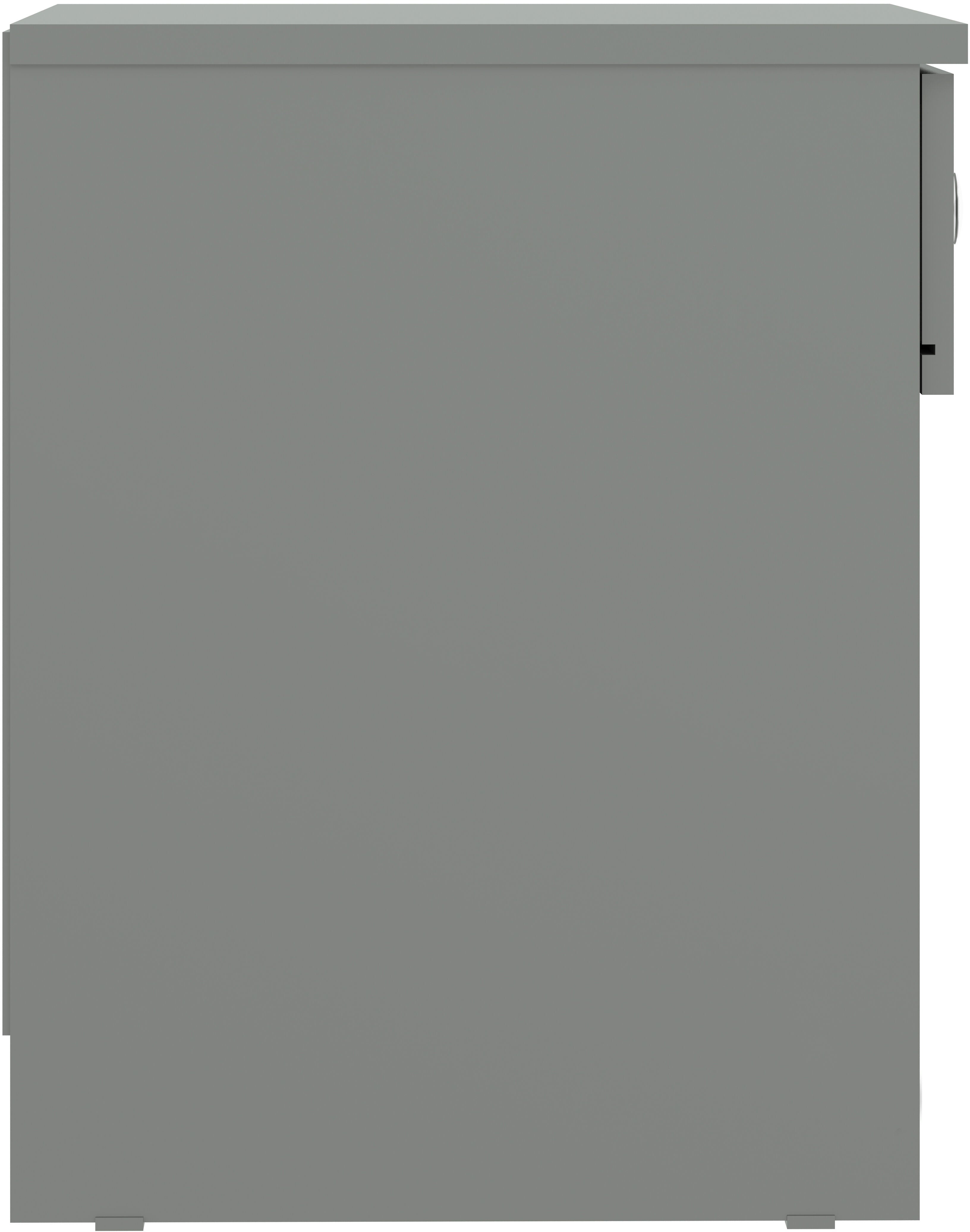 Denver 1 Drawer Bedside - Grey Gloss