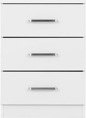 Dakota 3 Drawer Bedside - White