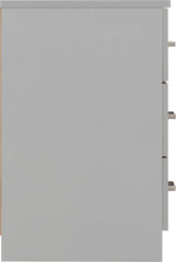 Dakota 3 Drawer Bedside - Light Grey