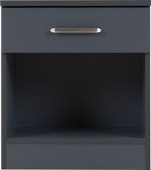 Dakota 1 Drawer Bedside - Dark Grey